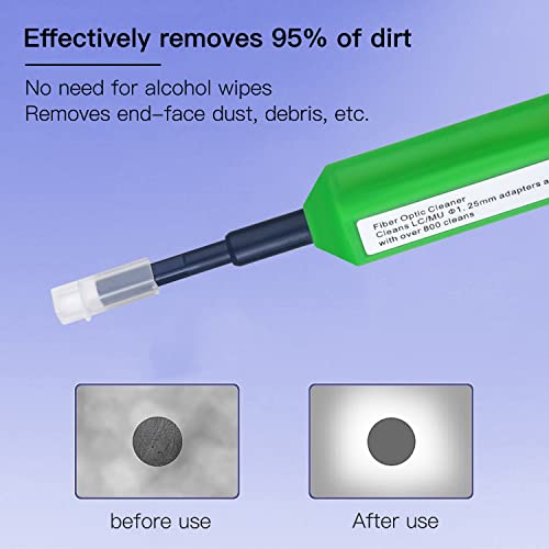 MSDADA Fiber Optic Cleaner Pen, LC/SC Connectors Cleaning, End Face Fiber Smart Cleaner for 1.25mm MU/LC Connectors(Green) - Image 3