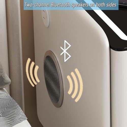 Table de chevet étroite avec serrure empreinte et enceinte connectée intégrée - 6