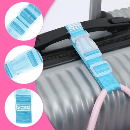 Image of 4 PCS Luggage Straps for Suitcases, Luggage Connector Straps for Suitcases Travel Strap for Baggage Portable Travel Belt Suitcase Strap