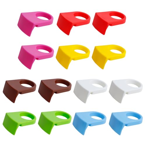 14 PCS Bottle Buckle Wine Glass Clip Holders, Colorful Beer Snap Cocktail Bottle Clips for Home Birthday Wedding Party, Wine Glass Bathroom (Colorful)