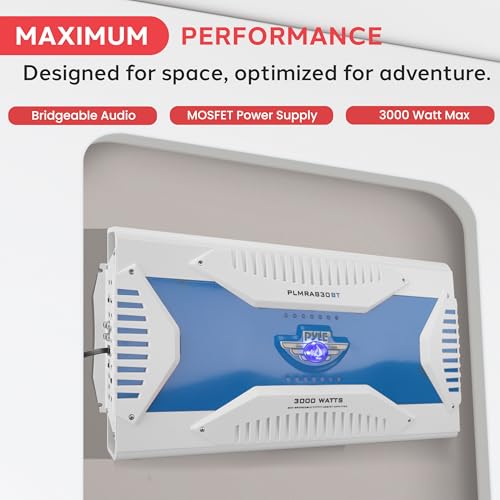 image for Pyle 3000W Hydra Marine 8-Channel Bluetooth Amplifier - Bridgeable Tri