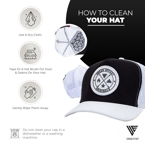 Image of Urban Effort Trucker Hat for Men - Mesh Back Baseball Cap, 5 Panel Snapback Hats for Men and Women