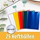 perfect line 25 Hefthüllen DIN-A4, 5 Farben, Heftumschlag transparent genarbt, Heftschoner aus recyclebarem PP, dokumentenecht