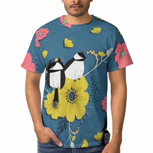 T-shirt Nordique pour Homme à col rond et manches courtes en coton doux