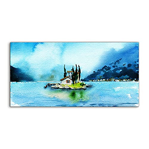 Tableau acryl art d'exception Coloray Cyprys house island décoration murale luxueuse