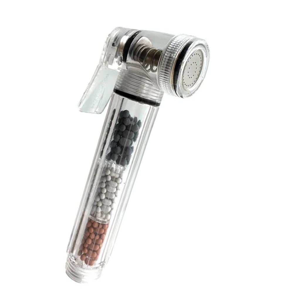 BATH GURU Premium Look ABS Handheld Health Faucet Set Shattaf Toilet Bidet Jet Spray Gun Shower with Ionic Mineral Filter Stone for Bathroom (Gun Only), Clear, Unfinished