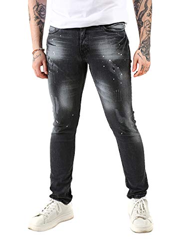 Aterrisage Pantalón Vaquero Skinny Negro para Hombre. (38)