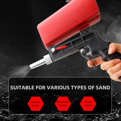 Tragbare 90psi Schwerkraft Sandstrahler Sand Blaster Gun Set, Sandstrahl Spray Tool zum Entfernen von Farbe, Flecken, Rost