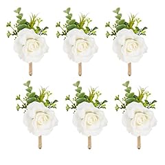 White#2 Boutonniere ( Set of 6)