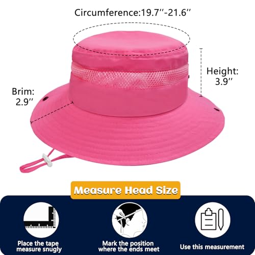 Image of Outdoor Kids Sun Hat for Boys Girls Wide Brim Mesh Bucket Hat UPF 50+ Sun Protection Breathable Summer Fishing Safari Hat