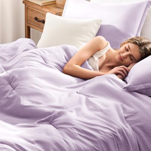 Image of Queen Comforter Set Prewashed Lightweight Quilted Bedding for All Season