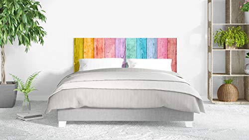 Cabecero Cama PVC Impresión Digital sin Relieve Madera de Colores 135 x 60 cm | Disponible en Varias Medidas | Cabecero Ligero, Elegante, Resistente y Económico