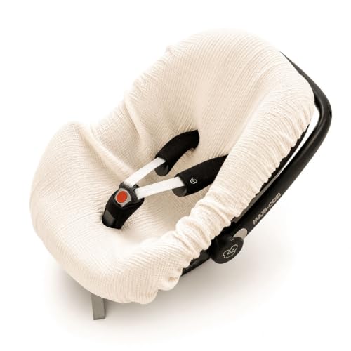 BABEES Rivestimento per ovetto, estivo, universale, 100% mussola di cotone, colore: crema