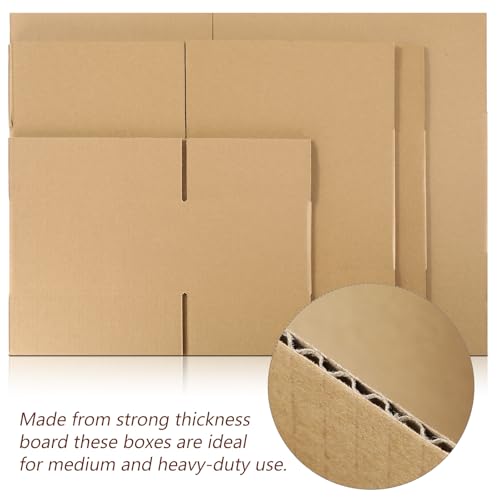 Image of Outus 32 Pack Corrugated Cardboard Boxes, Large, Kraft Color