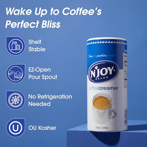 Image of N'Joy Non Dairy Coffee Creamer, 6 Canisters (12 oz each) with EZ Pour Spout