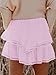 Aoudery Flowy Shorts for Women Casual Boho Ruffle Tiered Skorts High Waist Mini Skirts Golf Tennis Butterfly Crochet Shorts - All Sakura Pink M