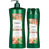 Suave Almond Shea Butter Moisturizing Shampoo 2-Size Bundle, Clarifies & Replenishes Dry, Damaged Hair