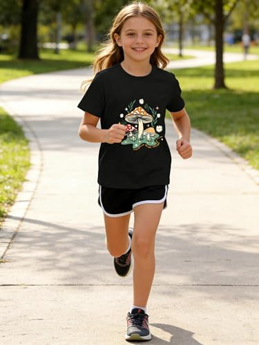 Image of Girls' Graphic Tees Summer Cute Tops Casual Short Sleeve Crew Neck T Shirts
