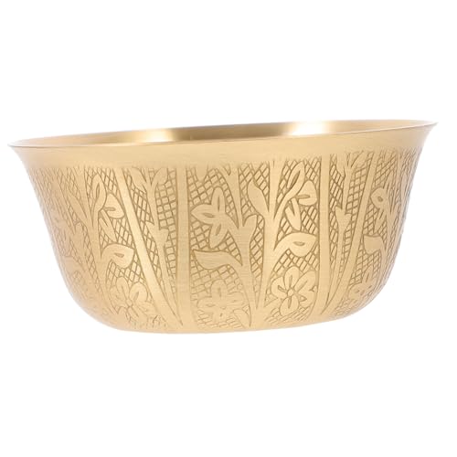 INOOMP Cuenco Pequeño de Cobre Artesanal Cuenco de Arroz para Ofrendas y Adoración Recipiente de Pulido para Decoración y Uso Budista
