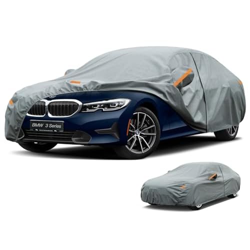 Kayme Heavy Duty Car Cover Waterproof All Weather, Custom Fit for Tesla Model S, Outdoor Full Exterior Cover with Charging Port and Breathable Ventilation Mesh, Sun and Rain Protection.
