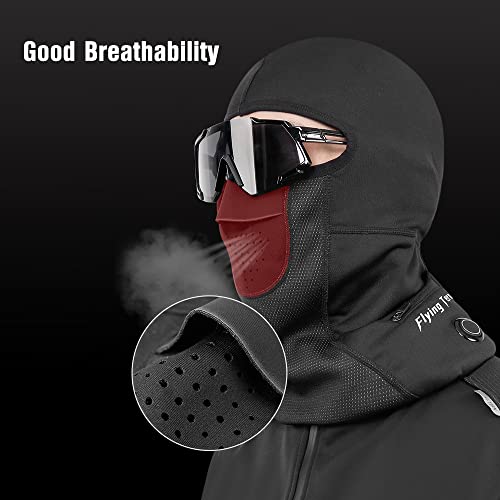 Qican Máscara de esqui balaclava aquecida a bateria quente de inverno para a cabeça à prova de vento