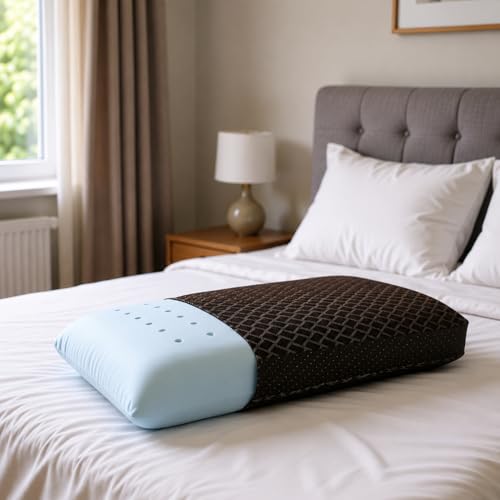 Image of LA VERNE Cooling Gel Infused Pincore Technology Breathable Memory Foam Pillow with 3S Rebound| Cool Gel Cervical Support for Neck & Shoulder Relief Orthopedic SleepingPillow (Pack of 1)