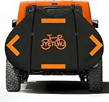 Bike Cover for Transport on Rack, Heavy Duty 600D Waterproof Bicycle Cover for 2 Bikes, Car Hitch Bike Rack Cover Windproof Buckles Reflective Strips, Fits Mountain Road Electric Bikes