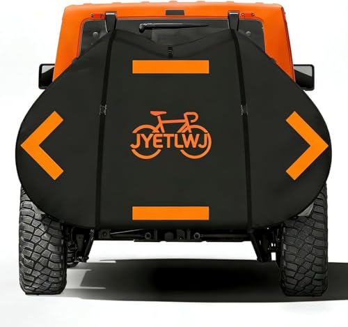 Bike Cover for Transport on Rack Heavy Duty 600D Waterproof Bicycle Cover for 2 Bikes Car Hitch Bike Rack Cover Windproof Buckles Reflective Strips Fits Mountain Road Electric Bikes