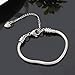 Stainless Steel Snake Chain Charm Bracelet, 3mm Silver DIY Jewelry for Women & Men, Fits Most Beads & Pandora Charms, 5-10 Inches (6.3 inch)
