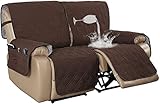 FASCINATDECO Funda De Sofá Reclinable 100% Impermeable Funda De Sofá Reclinable De 3 Asientos para Sofá De 3 Cojines Funda Protectora De Sofá Reclinable Impermeable Lavable (Marrón,2 Plazas 137cm)