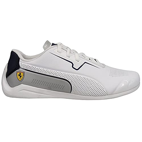 PUMA PUMA unisex adult Ferrari Drift Cat 8 Sneaker, Puma White-peacoat-h, 13 US