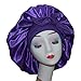Bonnet Queen Purple Jumbo large satin Bonnet silk Night Sleeping Cap stretchy tie band bonet for Women long Curly Braid Hair