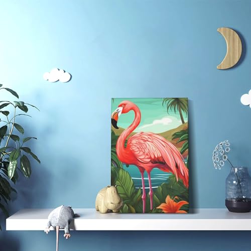 Tableau flamant rose tropical idéal pour décorer petit mur - 3