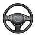 MEWANT Housse de volant en cuir pour BMW Série 3 E46 E46/5 Series 2004-2005/5 Series E39 2002-2003/M3 2001-2006/M5 2000-2003