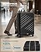 SONGMICS Koffer, Reisekoffer, Hartschalenkoffer mit TSA-Schloss, Koffergurt, ABS-Trolley, 4 Zwillingsrollen, erweiterbar, XL, 75 cm, tintenschwarz RLP003B101