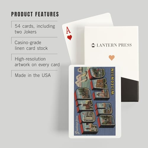 Lantern Press Fond du Lac, cartas póker, 52 naipes miniatura 3