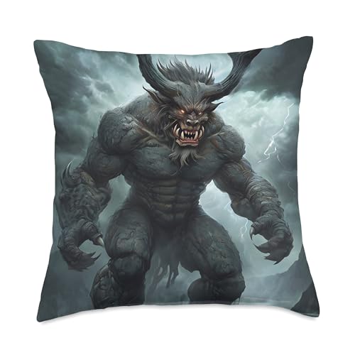 Ushi-Oni Yokai Japan Throw Pillow