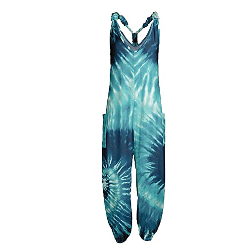 OIOLOYJM Summer Plus Size Boho Overalls for Women 2025 Fashion Jumpsuits Loose Fit Rompers Floral Printed Baggy Harem Pants