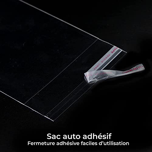 Sachets plastique transparents adhésifs pour bijoux et bonbons 100pcs