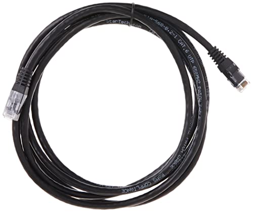 Image of StarTech 8ft CAT6 Ethernet Cable - Black CAT 6 Gigabit Ethernet Wire -250Mhz 100W PoE RJ45 UTP Molded Network Patch Cord with Strain Relief (C6PATCH8BK) | 250MHz bandwidth, Gold-plated RJ45, Patch Cable, Ethernet Cord, UTP Molded Network, Strain Relief, 10Gbps speeds