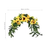 BESPORTBLE Artificial Sunflower Swag Door Decorative Fake Flower Wreath Wall Hanging Flower for Front Door Wedding Home Floral Decorative - Image 5