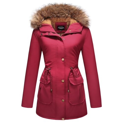 MODFUL Winter Coat Women Jacket Thicken Fleece Lined Parka Jackets with Fur Hood2