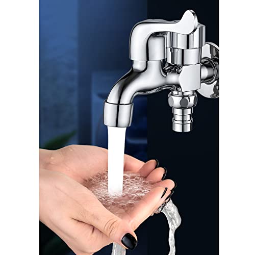 Robinet machine à laver avec adaptateur double sortie laiton - 8