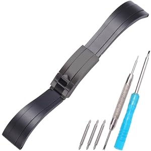 20mm 21mm Rubber Replacement Watch band Compatible with Rolex Ghost Daytona Yachtmaster Silicone Strap Deployment Buckle Wristband