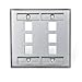 Leviton 43080-2L6 QuickPort Wallplate, Dual Gang, 6-Port, Stainless Steel, with Designation Window