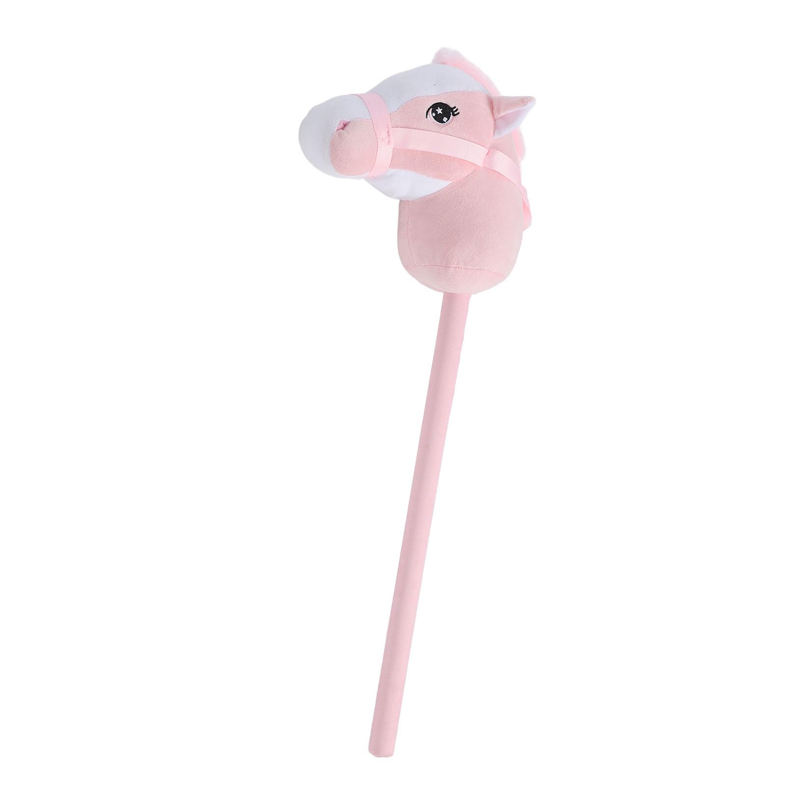 Chrees Bastón de caballo para el tiempo libre, 70 cm de felpa y PVC dibujos animados, felpa simulada, hecho a mano (rosa)