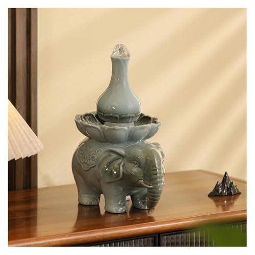 Fontaine en céramique style chinois et éléphant, objet d'art de table - 7