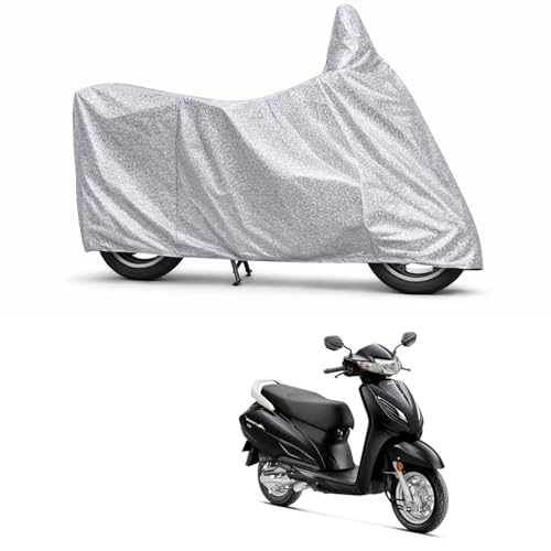 Image of 100% Waterproof Two Wheeler Body Cover Multi Layered Fabric Designed for Honda Activa 6G | Belt Buckle Lock | Silver Mag
