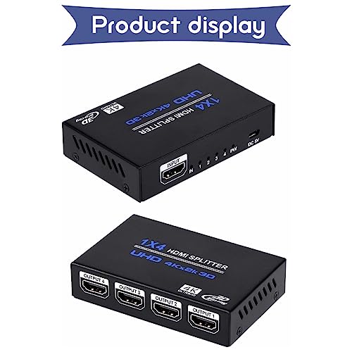 Ozvavzk Splitter HDMI 1 in 4 Out,Sdoppiatore HDMI 4K 30Hz Distributore Audio Video Supporto Duplicatore HDMI Display per HDTV,Xbox,PS4,Lettore Blu-Ray