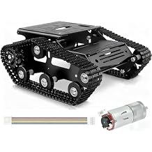Smart Robot Tank Chassis Kit with 2WD DC Motors+2Pcs Encoder Motor for ROS Robot car/Arduino/Raspberry Pi DIY RC Shock Absorbing Tracked Robot Car Toys - Learning Kit